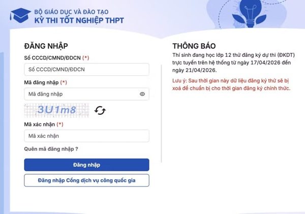 Hôm nay, thí sinh bắt đầu thử đăng ký dự thi tốt nghiệp Trung học Phổ thông